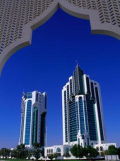 Twin Towers at Eastern End of the Corniche Doha