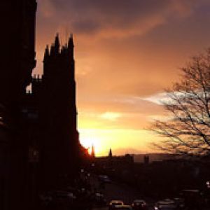 mini sunset over Edinburgh 