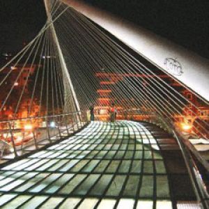 Zubizuri Bridge at night - Bilbao
