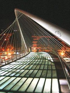 Zubizuri Bridge at night - Bilbao
