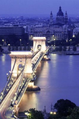 Chain Bridge at Night Budapest - Hungary