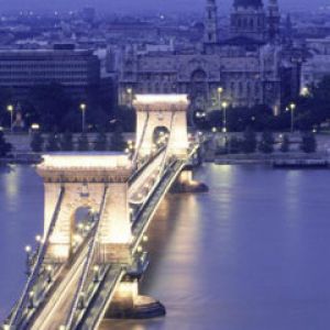 Chain Bridge at Night Budapest - Hungary