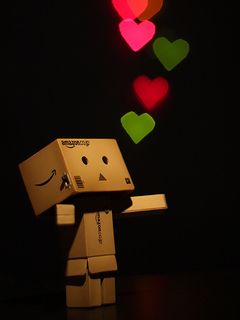 Cute Danbo with Hearts - wallpaper preview