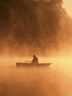 Fishing in the Rising Mist