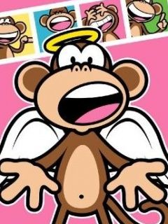Funny Angel Monkey - wallpaper preview