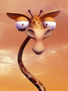 Funny Cartoon Giraffe - wallpaper preview