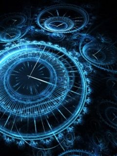 Blue Abstract Clock Design - wallpaper preview