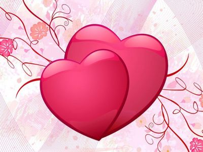 Romantic Hearts Illustration - wallpaper preview