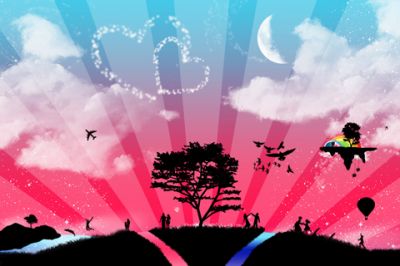 Romantic Nature Scene - wallpaper preview
