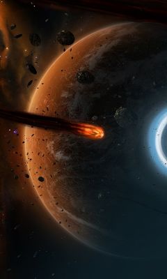 Cosmic Planetary Collision - wallpaper preview