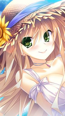 Cute Anime Girl with Sunflower - wallpaper preview