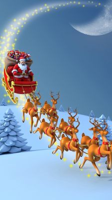 Santa with reindeers