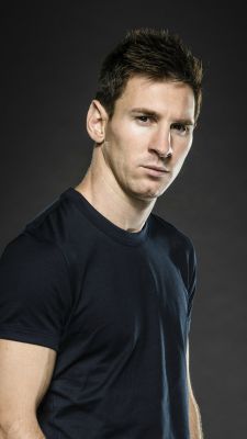 Lionel Messi in black t-shirt