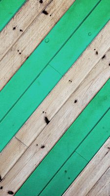 Wooden boards with green stripes