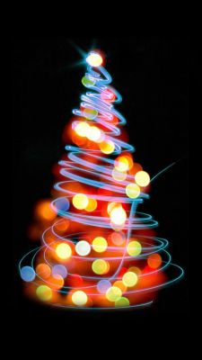 Christmas tree bokeh lights