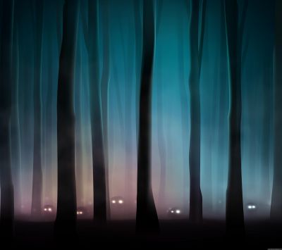 Forest creatures in the dark